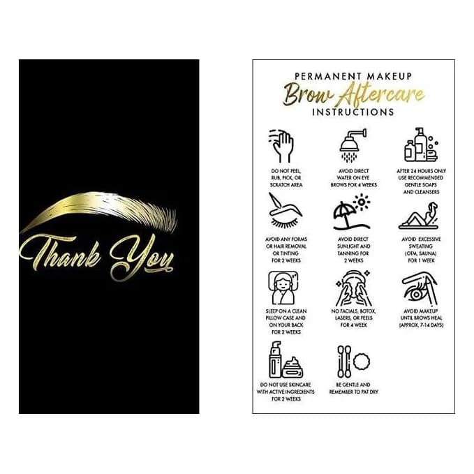Bilingual aftercare instruction cards