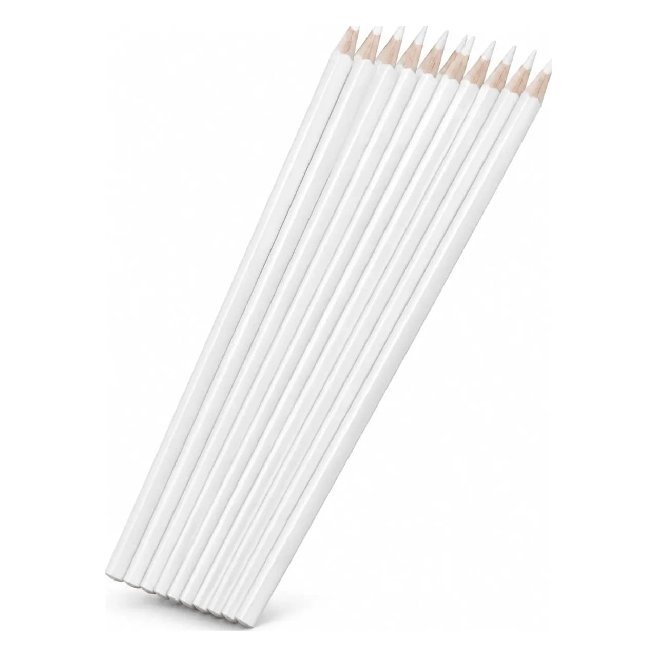 Set of 12 white mapping pencils